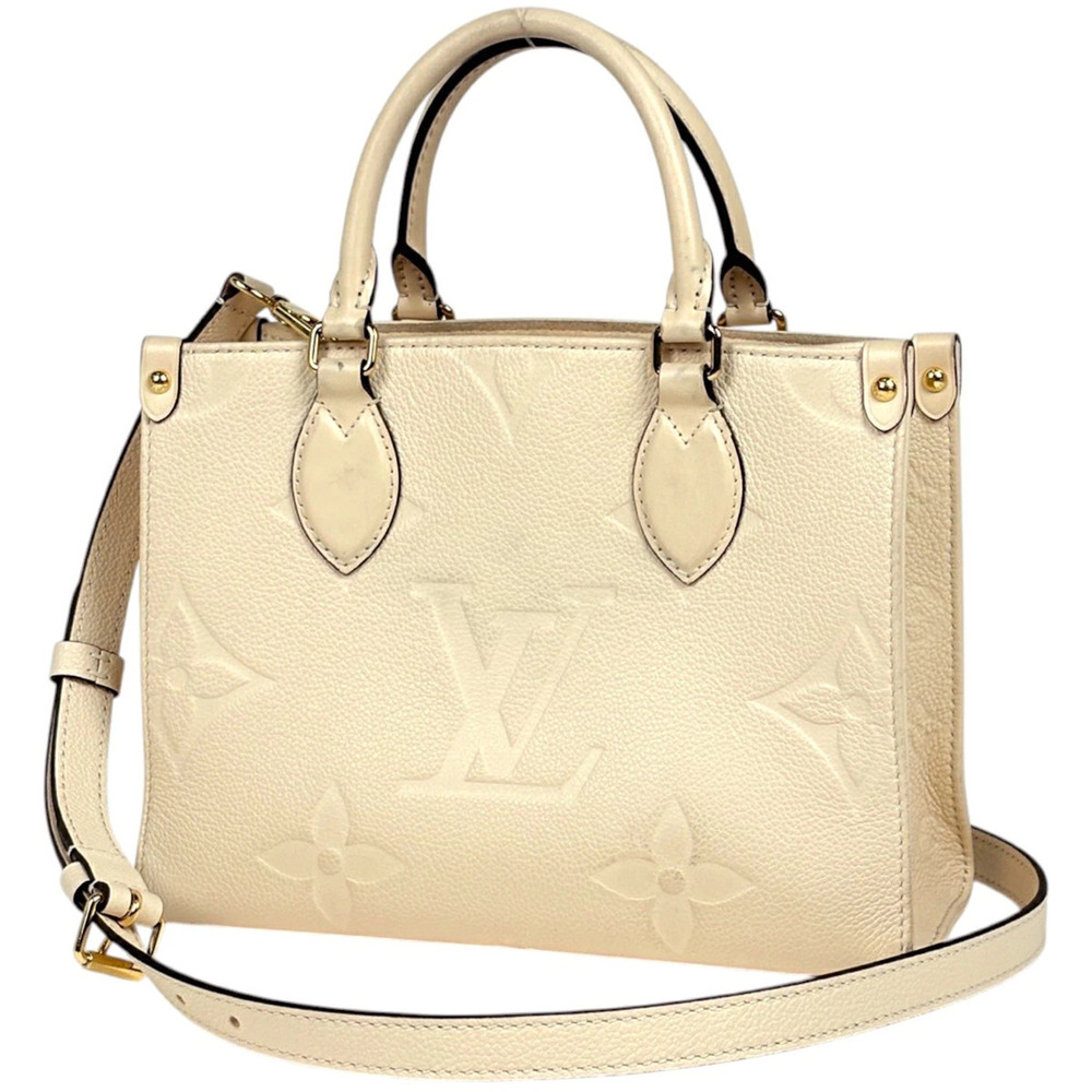 Louis Vuitton On The Go Handbag Monogram Empreinte Cream